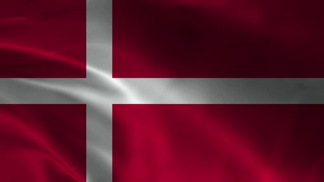 Denmark flag animation with realistic fabric texture and dramatic lighting