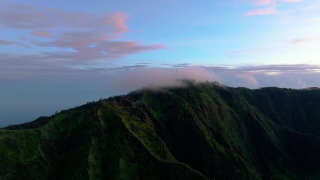 Java Island Indonesia Stunning Sunrise Panorama from King kong Hills