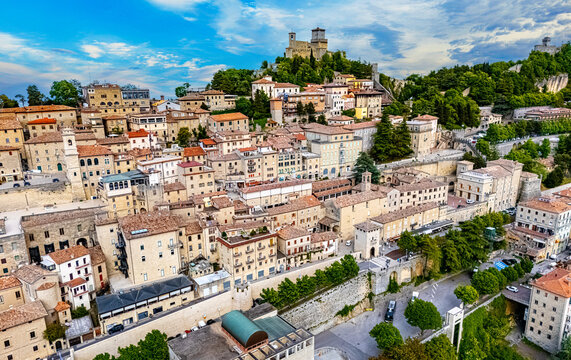 View of San Marino, a microstate on the Italian Peninsula