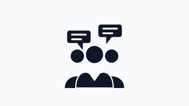 Group Communication and Teamwork Icon on White Background