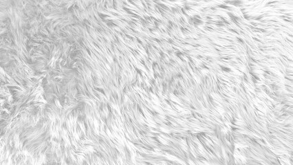 White Faux Fur Texture Background. Fluffy Soft Animal Hair Pattern. Luxury White Shag Fabric Backdrop for Fashion, Winter and Cozy Design. © WONGSAKORN