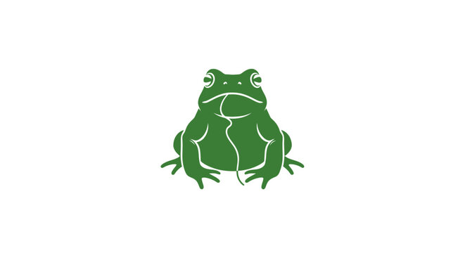 Green cartoon frog with wide eyes and legs.