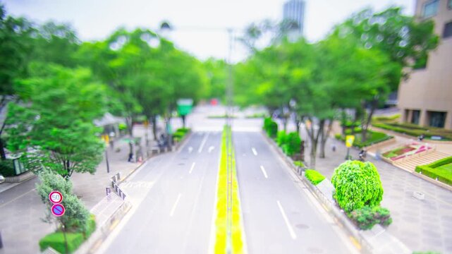 東京・西新宿　都庁前 タイムラプス　シフトレンズ逆アオリ