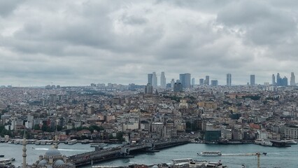 Fototapeta premium Stunning Aerial Landscape with Dramatic Sky and Horizon