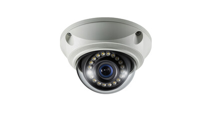 White dome security camera with infrared LEDs, isolated on transparent background © Sorin