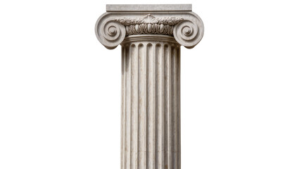 Ornate Ionic column capital with fluted shaft, isolated on transparent background © Sorin