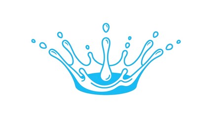 Fototapeta premium Blue Splash Water Droplets on White Background