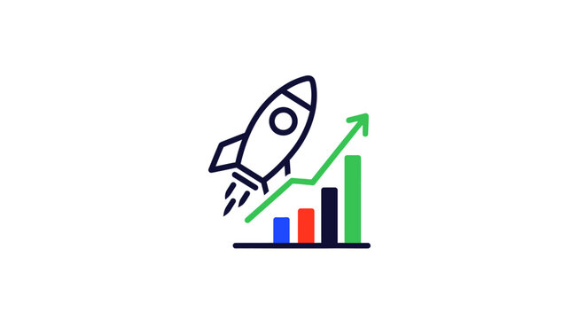 Rocket Ship Launching Growth Success.