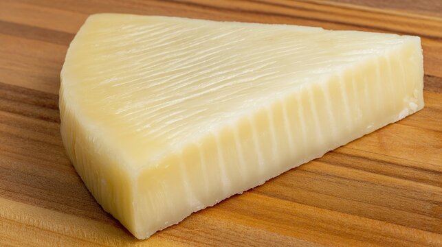 foremost. A slice of cheese with marbled texture on a wooden cutting board. menu design, packaging mockups, designed for culinary blogs and recipe cards for restaurants, used by researchers.