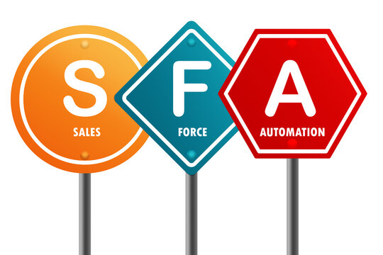 Road sign with SFA Sales Force Automation word