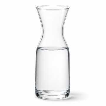 Caraffa in vetro con acqua isolata. Generative AI 