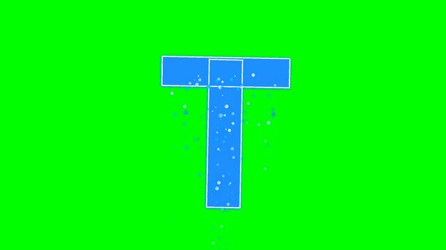 High quality 4K letter footage on green screen background with natural movement. The green, white elements are clearly separated for professional keying and video editing.