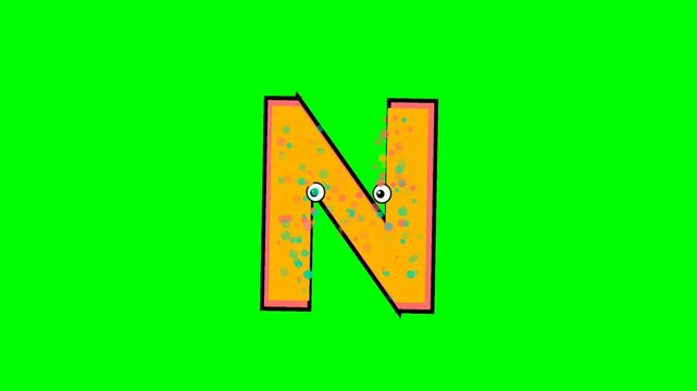 High quality 4K letter footage on green screen background with dynamic movement. The green, white elements are clearly separated for professional keying and video editing.