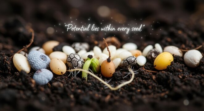 Tiny Seeds Nestled Together in Soil, 319 Gigapixel
