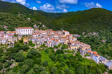 Obraz premium Village of Pisciotta in the province of Salerno, Campania, Italy
