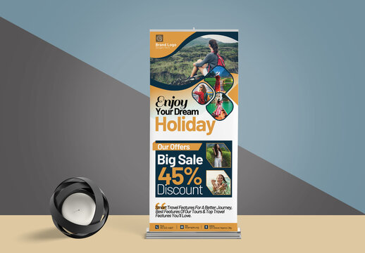 Travel Rollup Banner Design Template Layout