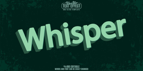 Obraz premium Whisper editable text effect, customizable retro and vintage 3d font style