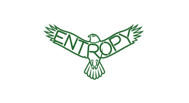 Green Eagle with Entropy Text in Wings Design.