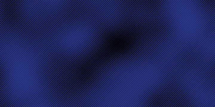 Dark navy blue and black diagonal line pattern generating an optical wave effect for a creative background eps10