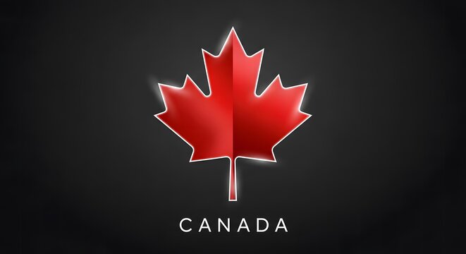 Happy canada day celebration with maple leaf icon