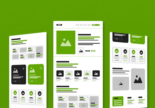 Clean UX UI Website Wireframe Template