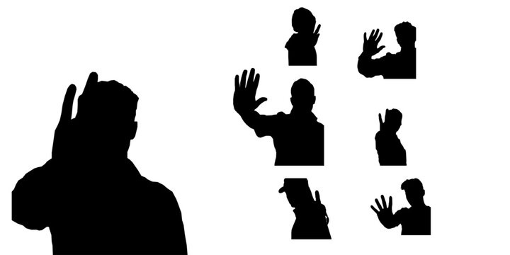 Person Signaling Stop Silhouette