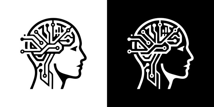 Minimalist technology tree logo icon depicting digital integration with nature and ecology