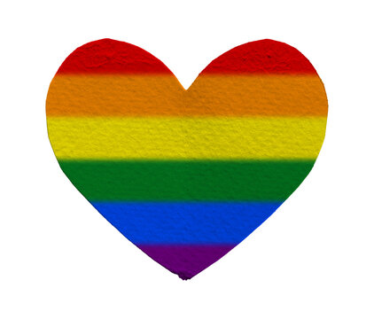 Rainbow heart symbol representing LGBTQ pride, love, equality, and diversity.