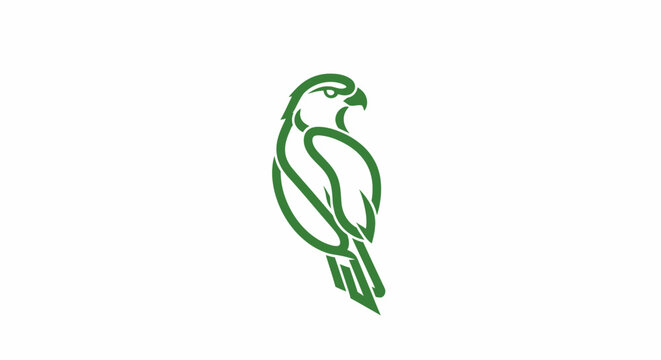 Elegant green parrot silhouette illustration.