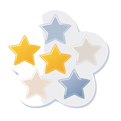 Obraz premium Cluster of colorful star shapes on white background