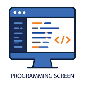 Software Development Programming Screen Vector Icon