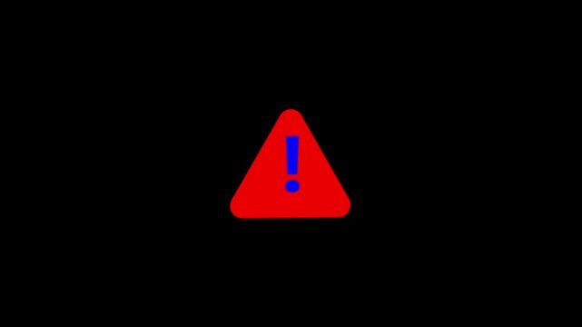 alert risk safety danger road warning sign sign symbol animated on background.