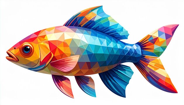 Vibrant tropical fish with colorful fins swimming dynamically.