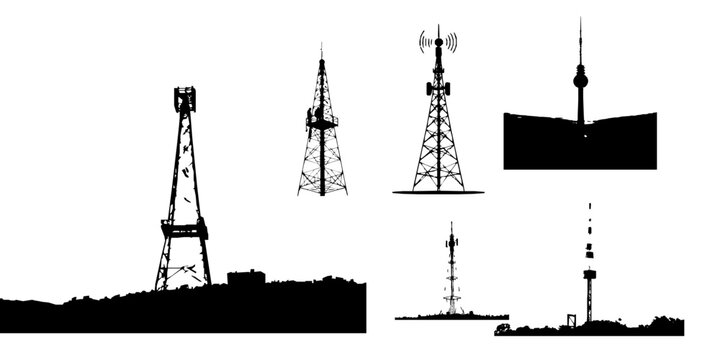 Radio Tower Silhouette