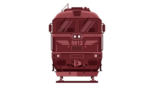 A detailed illustration of a red train engine with the number 5812 on the front is shown.