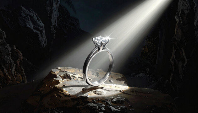 Diamond Ring Under Spotlight