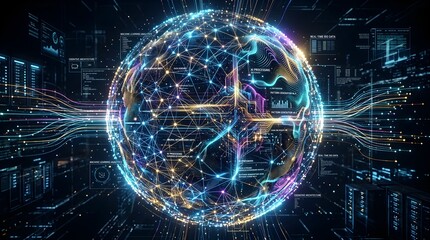 Fototapeta premium Global Connectivity: The Digital World Network