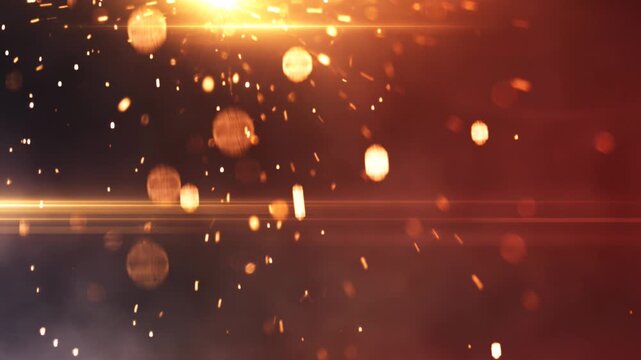 abstract particles glowing spart falling motion background