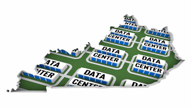 Kentucky KY Map Data Centers Building Development State Law Ban Regulation 3d Illustration.jpg