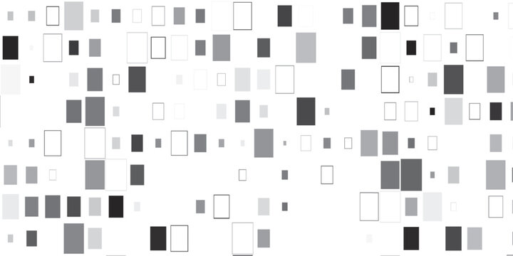 Abstract Black And White Pixel Mosaic Pattern With Digital Glitch And Geometric Squares