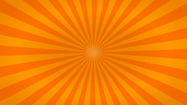 Sunburst orange retro rays rotating clockwise in comic style for motion background video