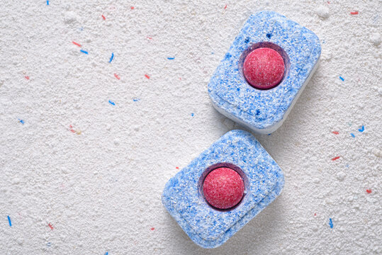 Dishwasher tablets with detergent powder for kitchen cleaning