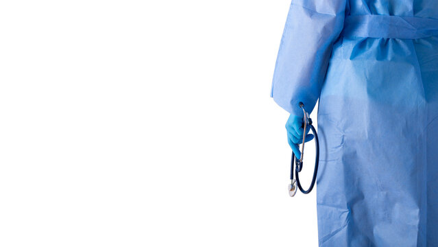 Healthcare Professional with Stethoscope isolated on white background