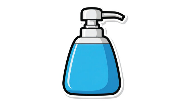 Hand sanitizer bottle with pump.