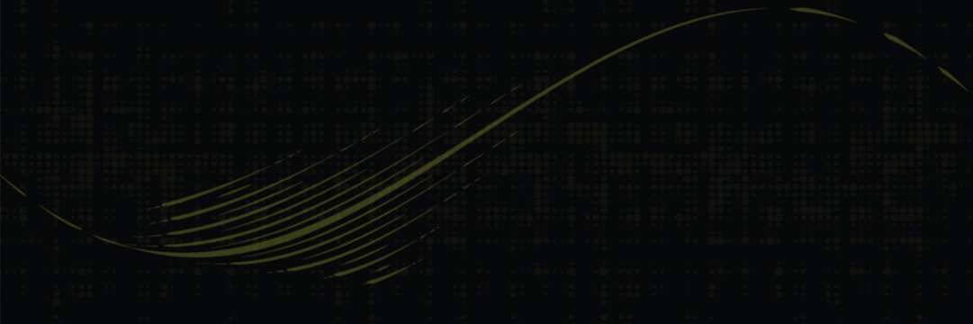 Black abstract old backround with yellow curve line for backdrop or presentation good
