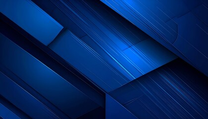 Fototapeta premium Abstract Blue Geometric Background with Diagonal Lines and Shapes.