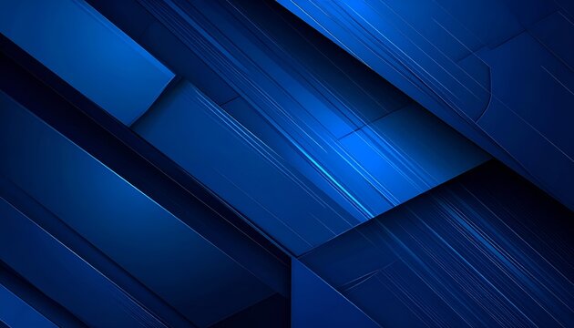 Abstract Blue Geometric Background with Diagonal Lines and Shapes.