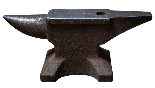 Heavy cast iron anvil with horn and square hole