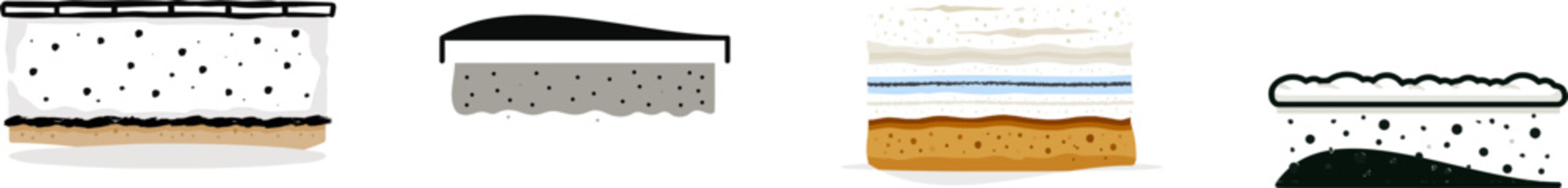 A Renaissance fresco plaster wall section is depicted in a flat vector diagram with black charcoal transfer marks on a white background, showcasing the intricate layers of an ancient artwork