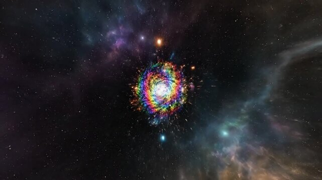 Galaxy Unfolding in Vibrant Energy Fields Displaying Cosmic Phenomena